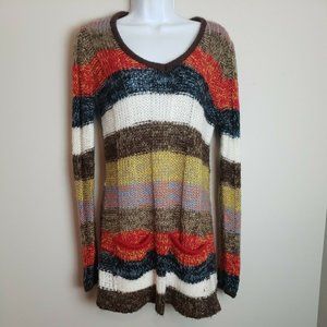 Ashley By Z6 International Sweater Womens Large Multicolor Pullover Long Sleeves
